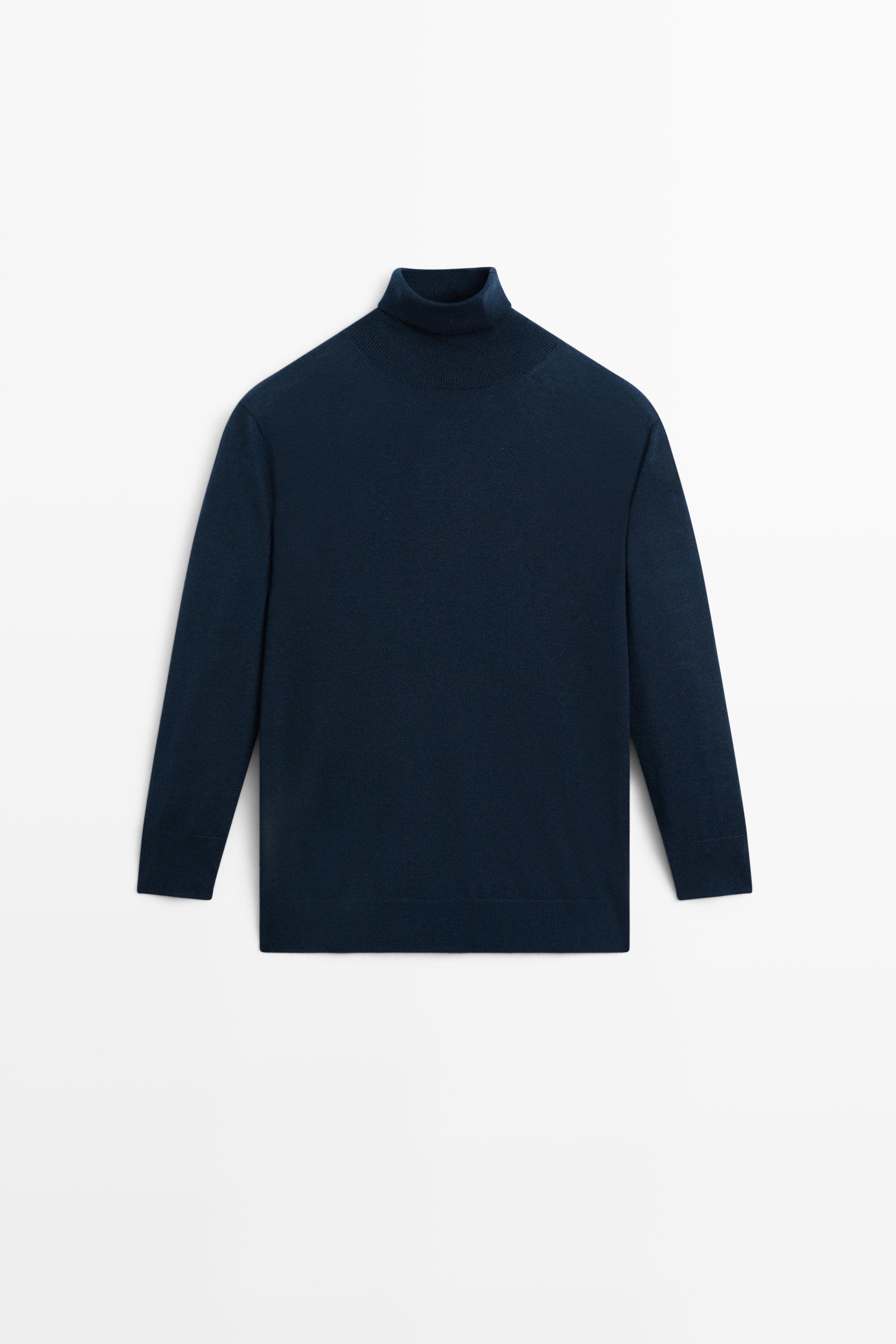 Pull en maille col roulé laine